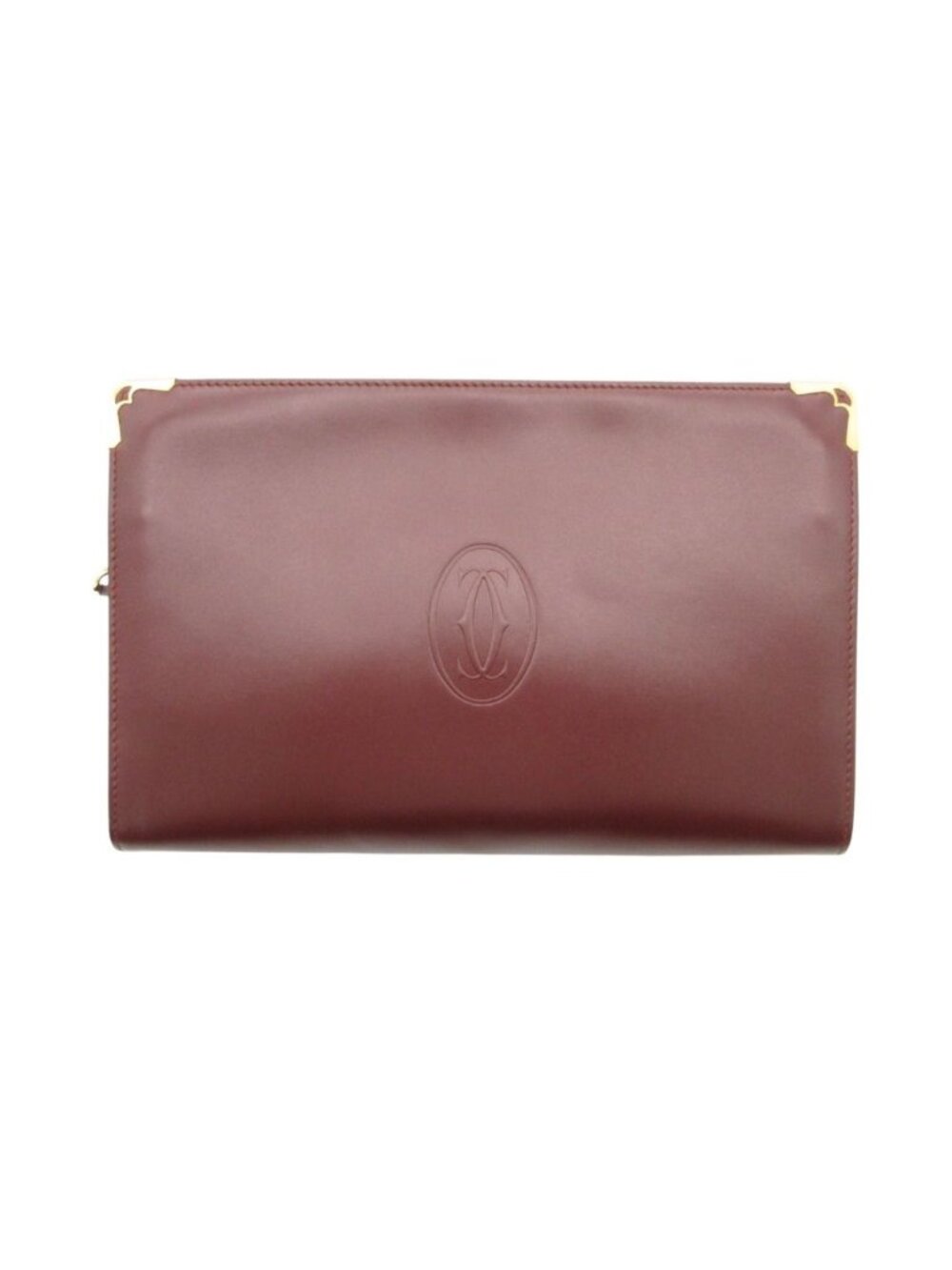 Cartier Clutch Must Line Handbag Vintage Purse Burgundy